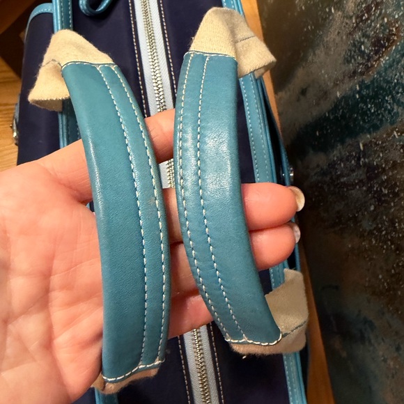 Coach Hamptons Twill Garden Tote Bag #6734 - Deep Marine Navy Blue - Picture 7 of 16